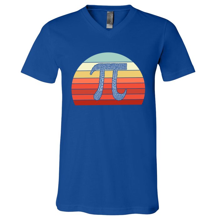 Funny Vintage Pi Day Math Enthusiasts Gift V-Neck T-Shirt