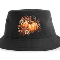 Fall Vintage Pumpkin Autumn Graphic Thanksgiving Sustainable Bucket Hat