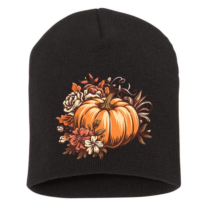 Fall Vintage Pumpkin Autumn Graphic Thanksgiving Short Acrylic Beanie