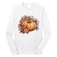 Fall Vintage Pumpkin Autumn Graphic Thanksgiving Long Sleeve Shirt