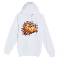 Fall Vintage Pumpkin Autumn Graphic Thanksgiving Premium Pullover Hoodie