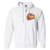 Fall Vintage Pumpkin Autumn Graphic Thanksgiving Full Zip Hoodie