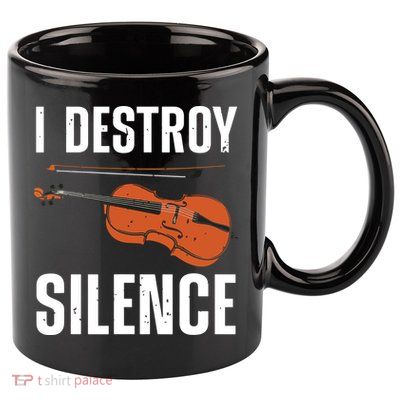 Funny Violin Player Art For Men Women Kids Fiddle Violinist 11oz C Handle Ceramic Mug