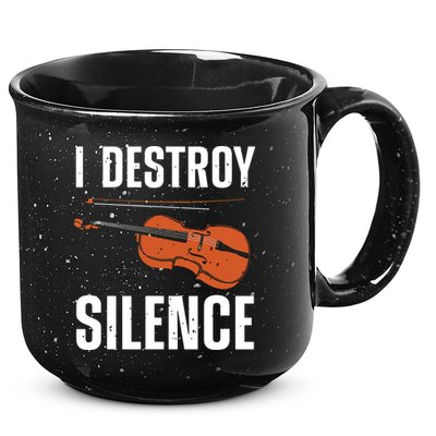 Funny Violin Player Art For Men Women Kids Fiddle Violinist 15oz Campfire Ceramic Mug