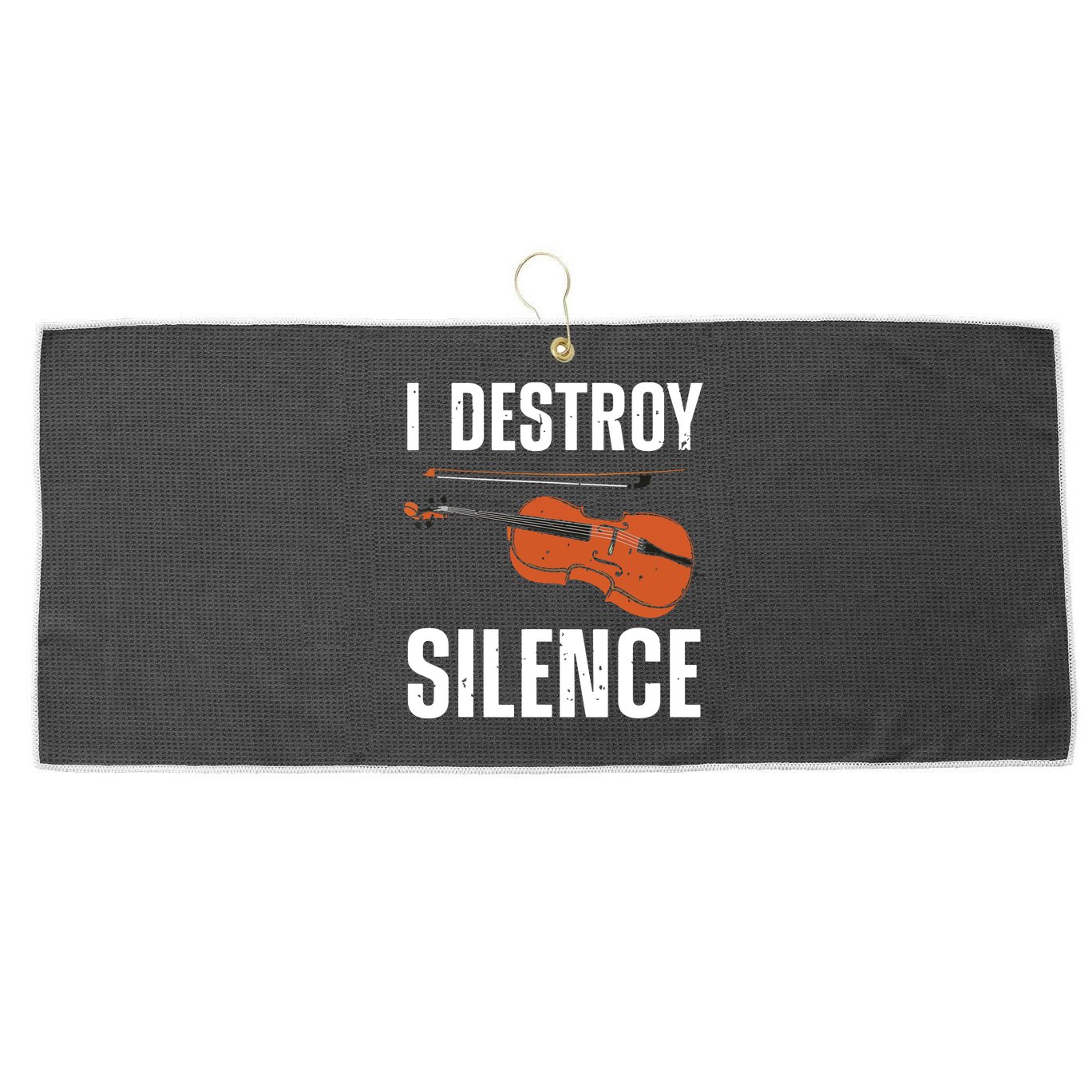 Funny Violin Player Art For Men Women Kids Fiddle Violinist Large Microfiber Waffle Golf Towel