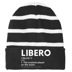 Funny Volleyball Players Libero Striped Beanie with Solid Band