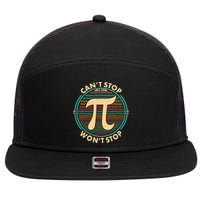Funny Vintage Pi 3.14 Can't Stop Won't Stop 7 Panel Mesh Trucker Snapback Hat