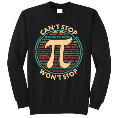 Funny Vintage Pi 3.14 Can't Stop Won't Stop Sweatshirt