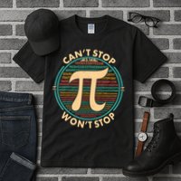 Funny Vintage Pi 3.14 Can't Stop Won't Stop Tall T-Shirt