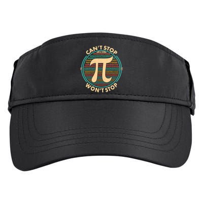 Funny Vintage Pi 3.14 Can't Stop Won't Stop Adult Drive Performance Visor