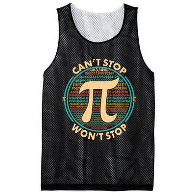 Funny Vintage Pi 3.14 Can't Stop Won't Stop Mesh Reversible Basketball Jersey Tank