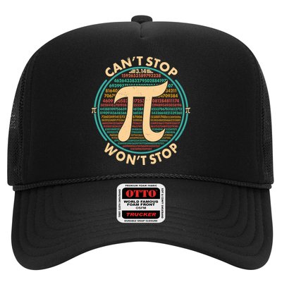 Funny Vintage Pi 3.14 Can't Stop Won't Stop Trucker Hat