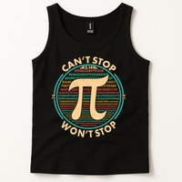Funny Vintage Pi 3.14 Can't Stop Won't Stop Tank Top