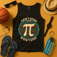 Funny Vintage Pi 3.14 Can't Stop Won't Stop Tank Top