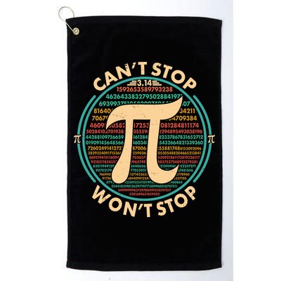 Funny Vintage Pi 3.14 Can't Stop Won't Stop Golf Towel