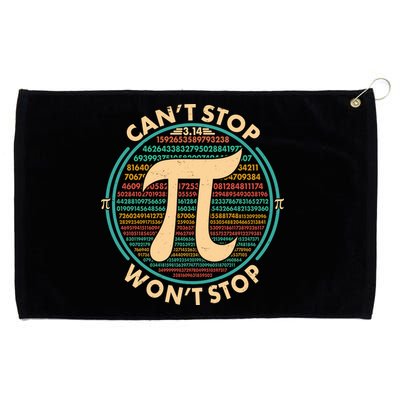 Funny Vintage Pi 3.14 Can't Stop Won't Stop Grommeted Golf Towel