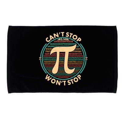 Funny Vintage Pi 3.14 Can't Stop Won't Stop Microfiber Hand Towel