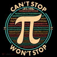 Funny Vintage Pi 3.14 Can't Stop Won't Stop Valucap Bio-Washed Visor