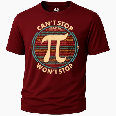 Funny Vintage Pi 3.14 Can't Stop Won't Stop Performance Shirt