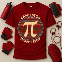 Funny Vintage Pi 3.14 Can't Stop Won't Stop Cooling Performance Crew T-Shirt