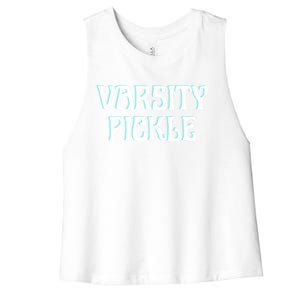 Funny Varsity Pickleball Fan Player Pun Gift Women's Racerback Cropped Tank