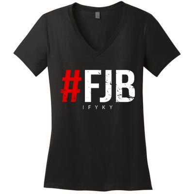 F.J.B Vintage Pro American IFYKY FJB F Biden Women's V-Neck T-Shirt