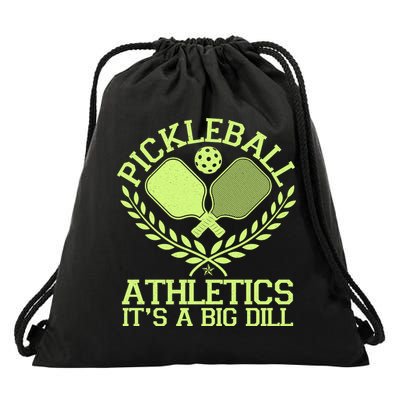 Funny Vintage Pickleball Athletics It's A Big Dill Drawstring Bag