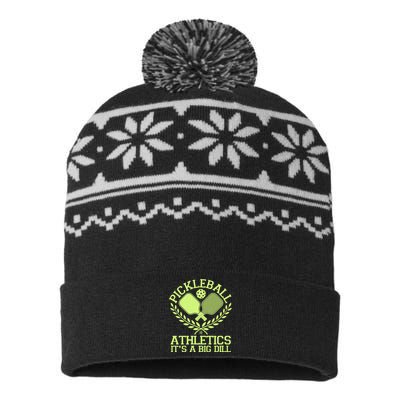 Funny Vintage Pickleball Athletics It's A Big Dill USA-Made Snowflake Beanie