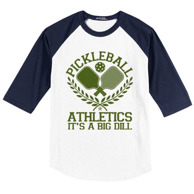 Funny Vintage Pickleball Athletics It's A Big Dill Baseball Sleeve Shirt