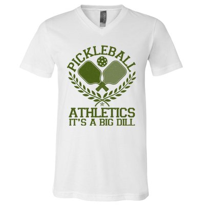 Funny Vintage Pickleball Athletics It's A Big Dill V-Neck T-Shirt