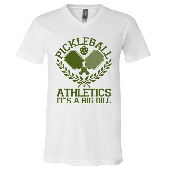 Funny Vintage Pickleball Athletics It's A Big Dill V-Neck T-Shirt