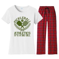 Funny Vintage Pickleball Athletics It's A Big Dill Women's Flannel Pajama Set