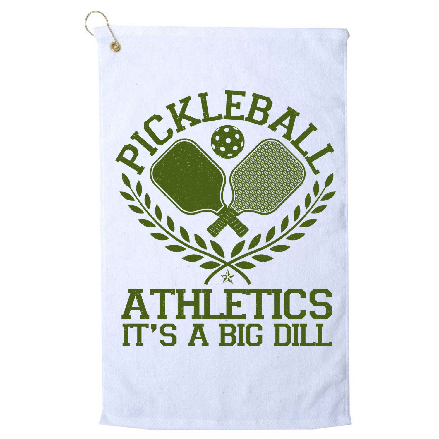 Funny Vintage Pickleball Athletics It's A Big Dill Golf Towel