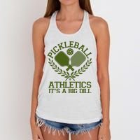 Funny Vintage Pickleball Athletics It's A Big Dill Women's Knotted Racerback Tank