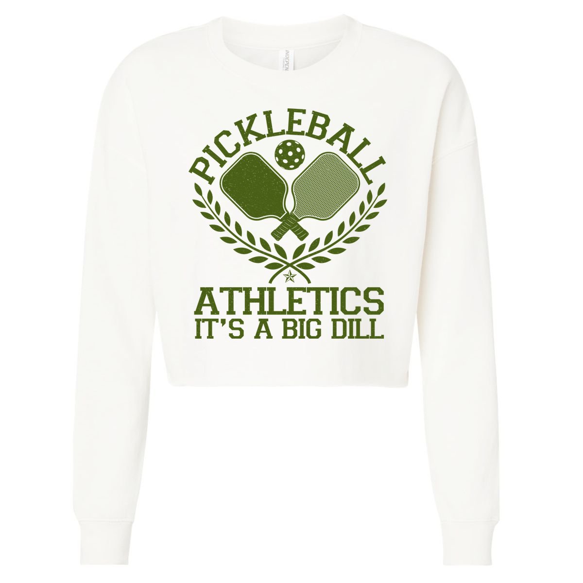 Funny Vintage Pickleball Athletics It's A Big Dill Cropped Pullover Crew