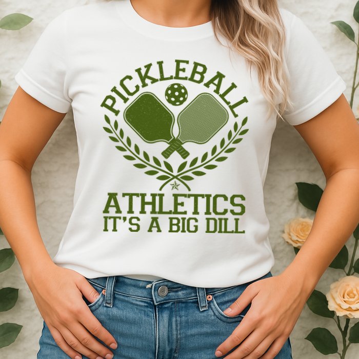 Funny Vintage Pickleball Athletics It's A Big Dill Womens T-Shirt