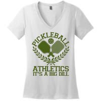 Funny Vintage Pickleball Athletics It's A Big Dill Women's V-Neck T-Shirt