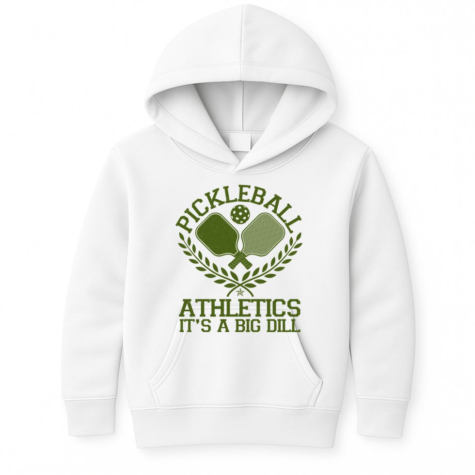 Funny Vintage Pickleball Athletics It's A Big Dill Kids Hoodie