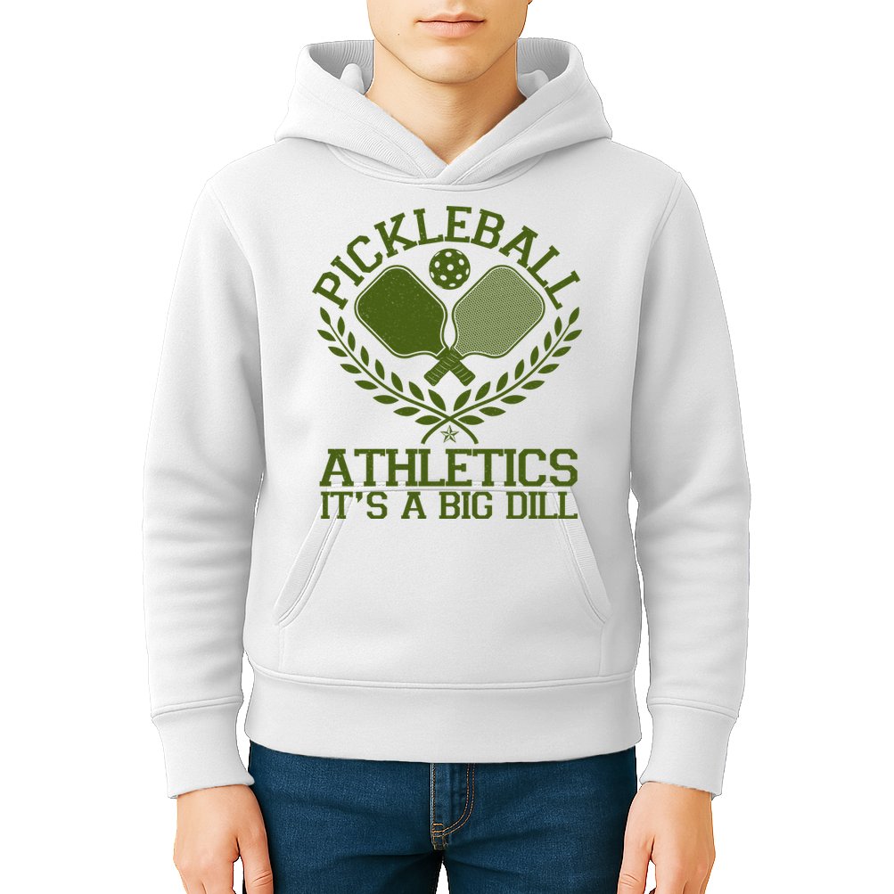 Funny Vintage Pickleball Athletics It's A Big Dill Kids Hoodie