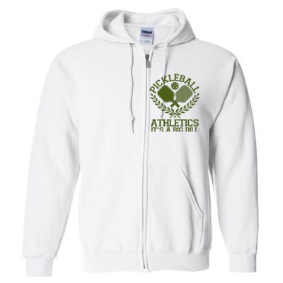 Funny Vintage Pickleball Athletics It's A Big Dill Full Zip Hoodie