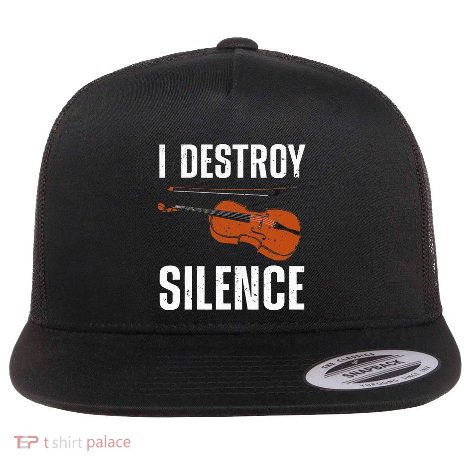 Funny Violin Player Art Fiddle Violinist Flat Bill Trucker Hat