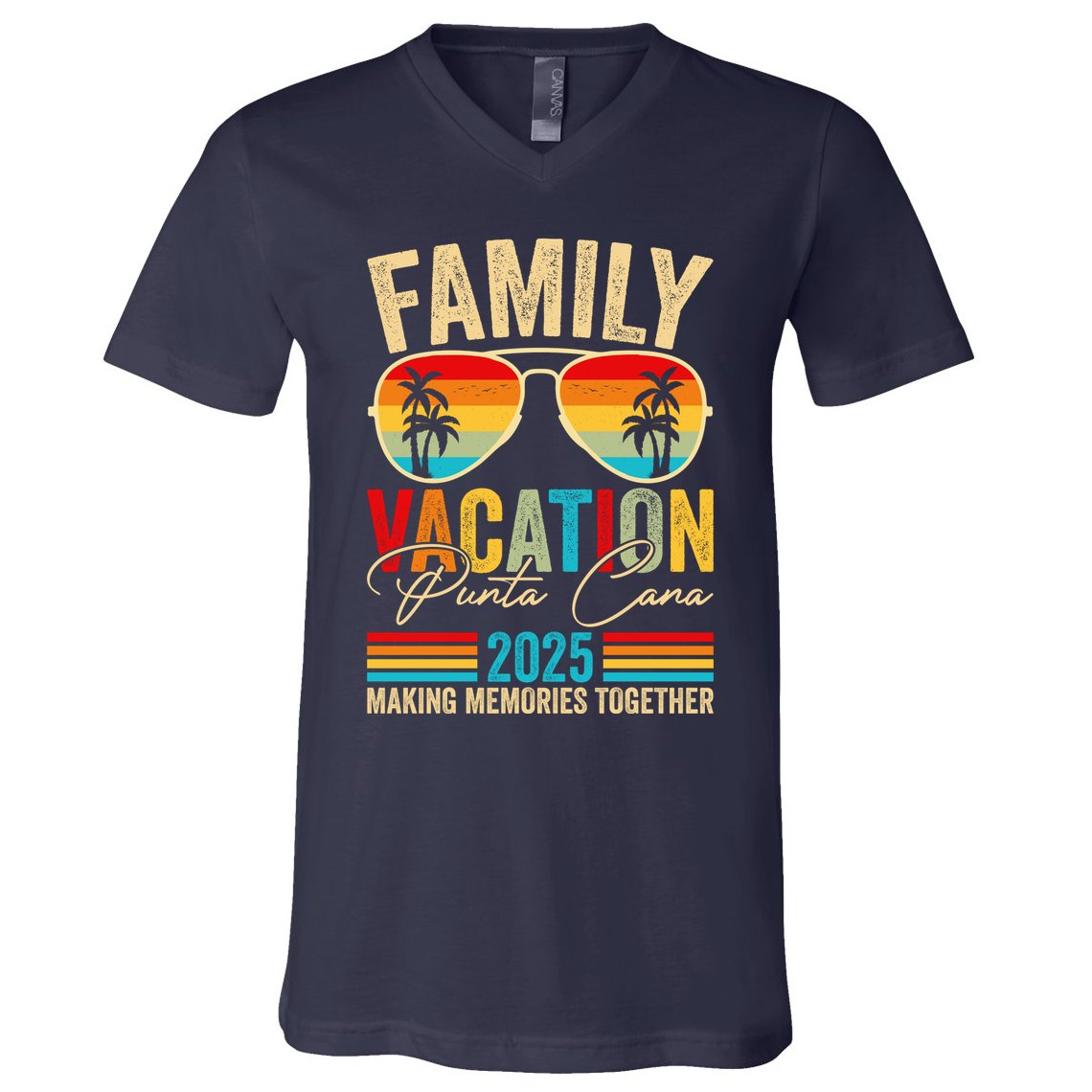 Family Vacation Punta Cana 2025 V-Neck T-Shirt