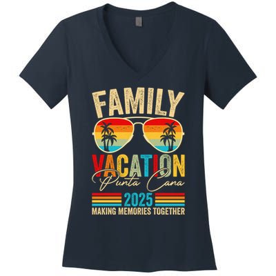Family Vacation Punta Cana 2025 Women's V-Neck T-Shirt