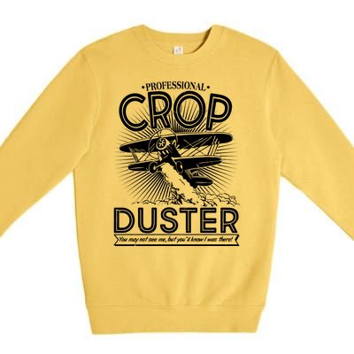 Funny Vintage Professional Crop Duster Premium Crewneck Sweatshirt