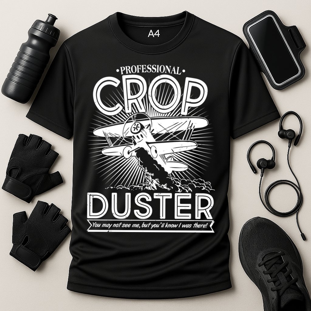Funny Vintage Professional Crop Duster Cooling Performance Crew T-Shirt