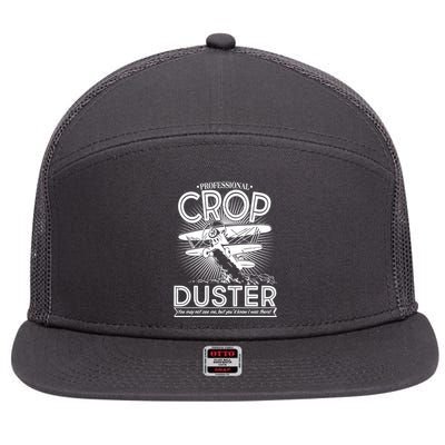 Funny Vintage Professional Crop Duster 7 Panel Mesh Trucker Snapback Hat