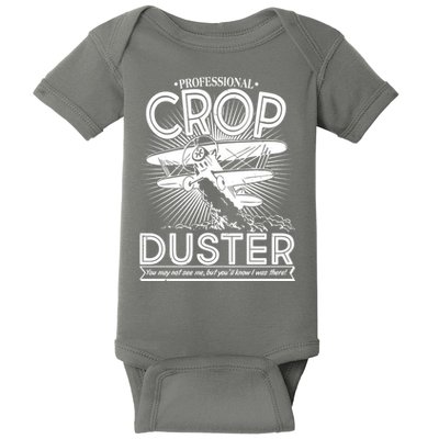 Funny Vintage Professional Crop Duster Baby Bodysuit