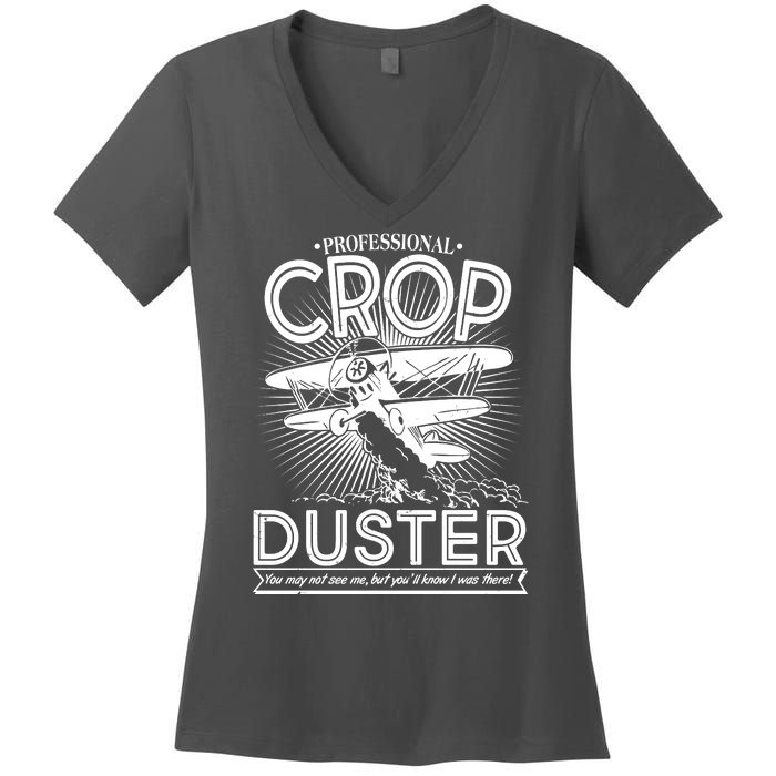 Funny Vintage Professional Crop Duster Women's V-Neck T-Shirt