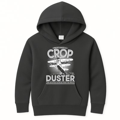 Funny Vintage Professional Crop Duster Kids Hoodie