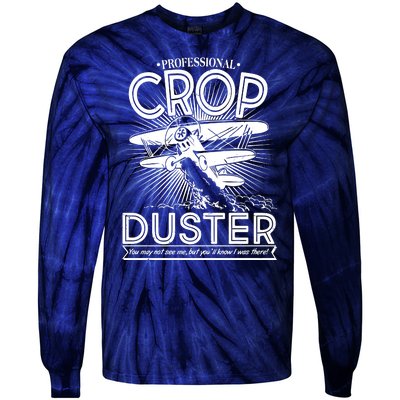 Funny Vintage Professional Crop Duster Tie-Dye Long Sleeve Shirt